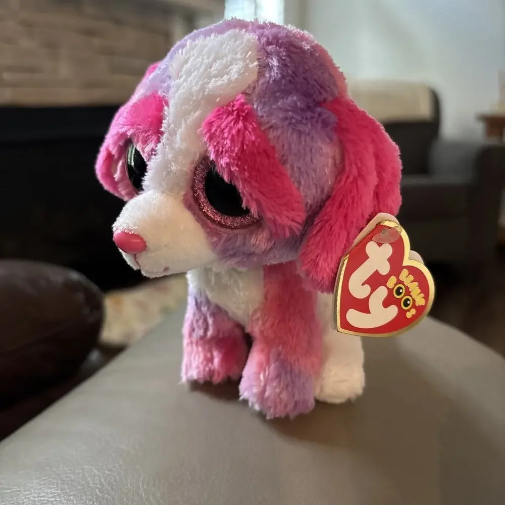 NWT TY Beanie Boos - SHERBET the Dog (Glitter Eyes) (6 inch) Boo Toy